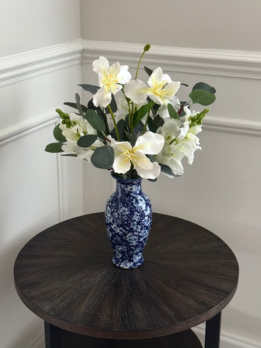 Carole | Arrangement including Vintage Vase | Green, White