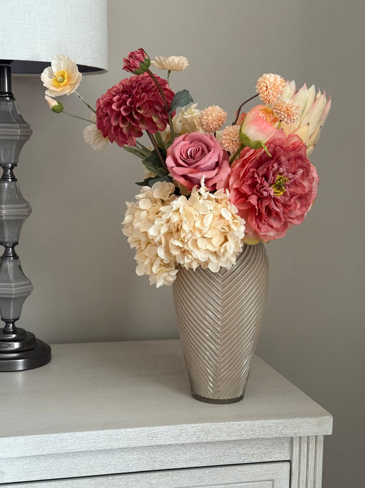 Alexandra | Rhubarb & Custard Autumn Bouquet | Yellow, Pink