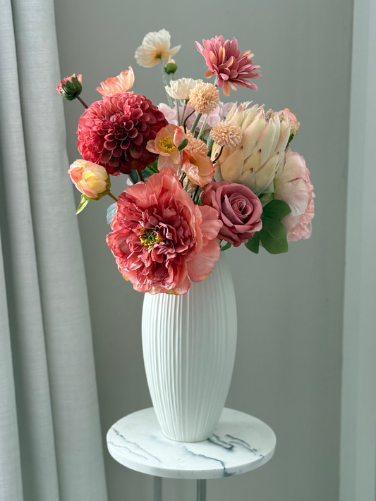 Alexandra | Rhubarb & Custard Autumn Bouquet | Yellow, Pink