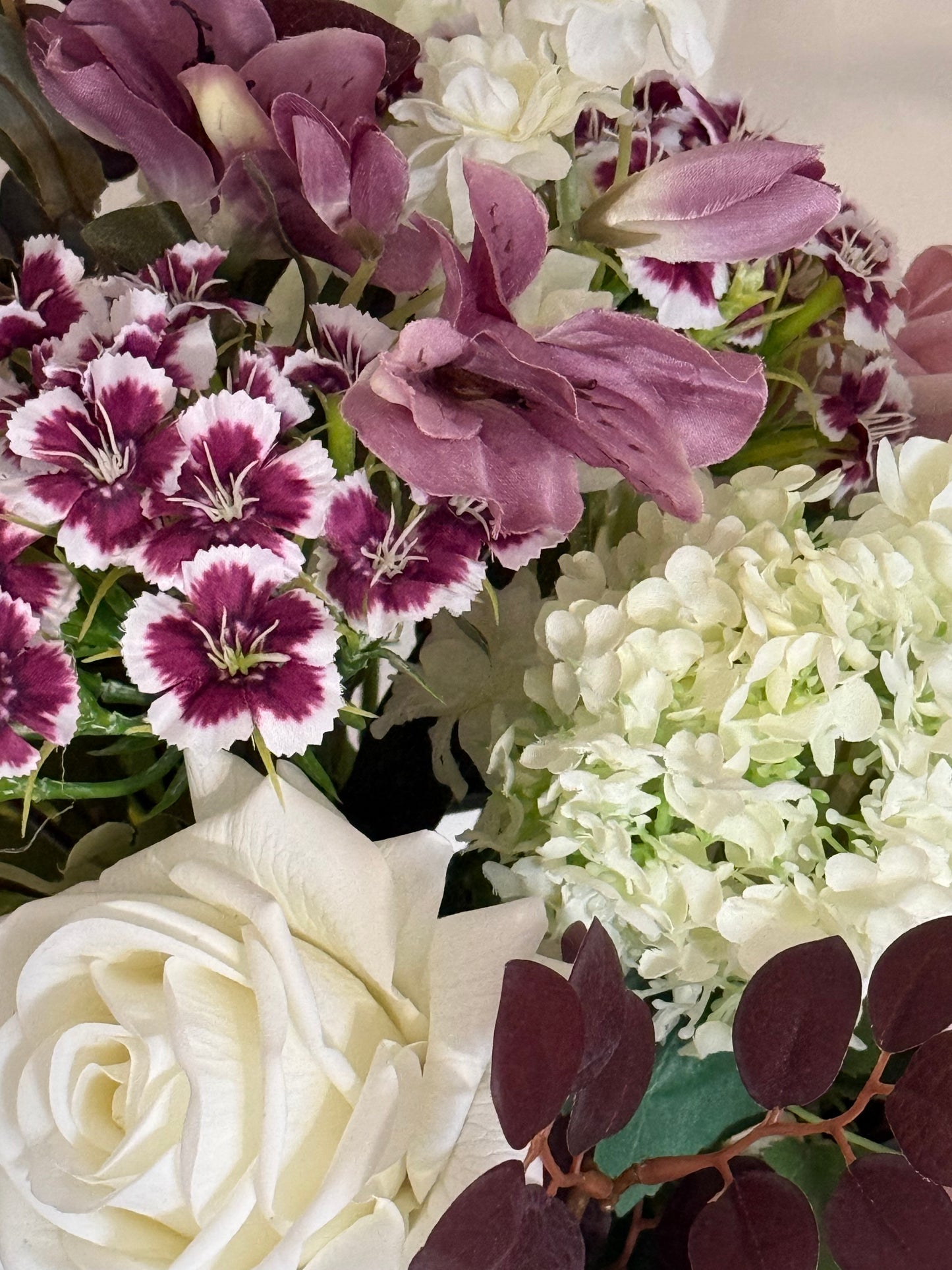 Layla | Extra Large Pink & Purple Artificial Flower Bouquet | Rose, Dianthus, Peruvian Lily