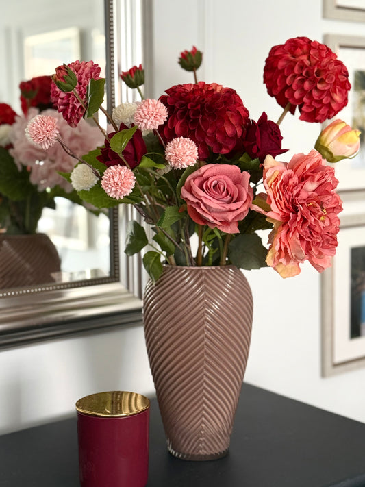 Katie | Velvet Ruby Blush Bouquet | Red, Bergundy, Pink
