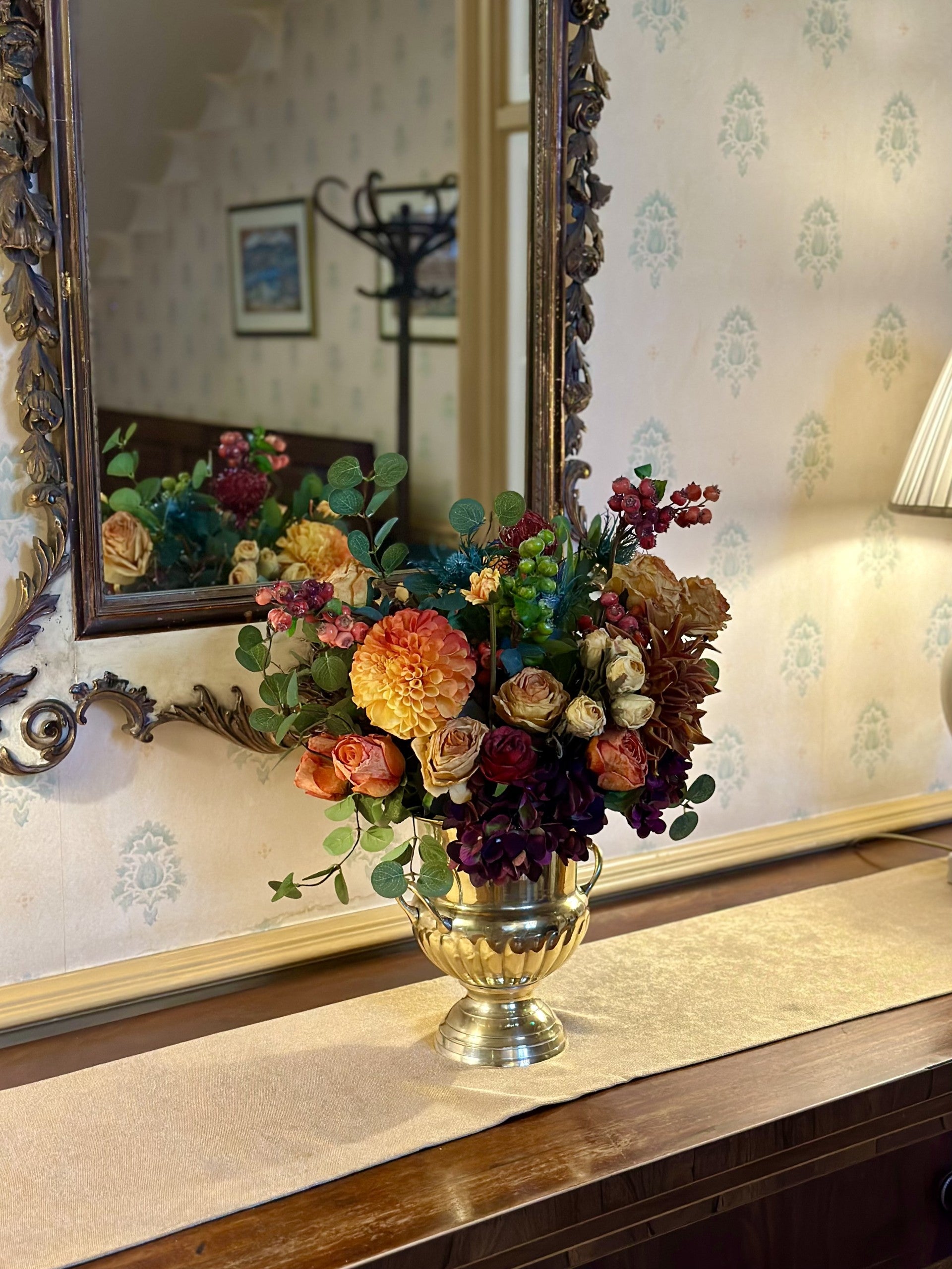 Best & Bloom Realistic Artificial Flowers Weetwood Hall Vintage Vase