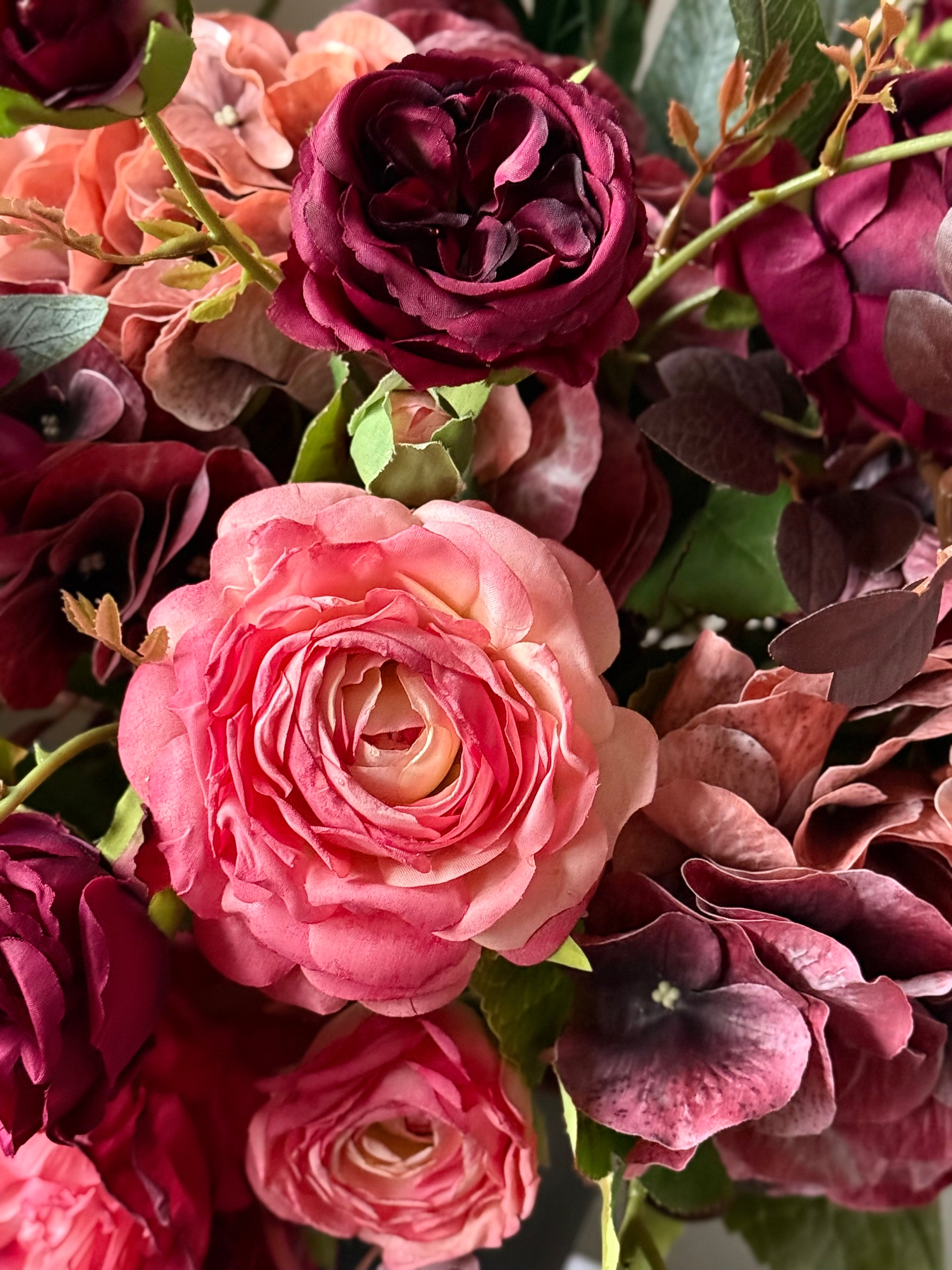 Nandita | Extra Large Dark Purple & Pink Artificial Flower Bouquet