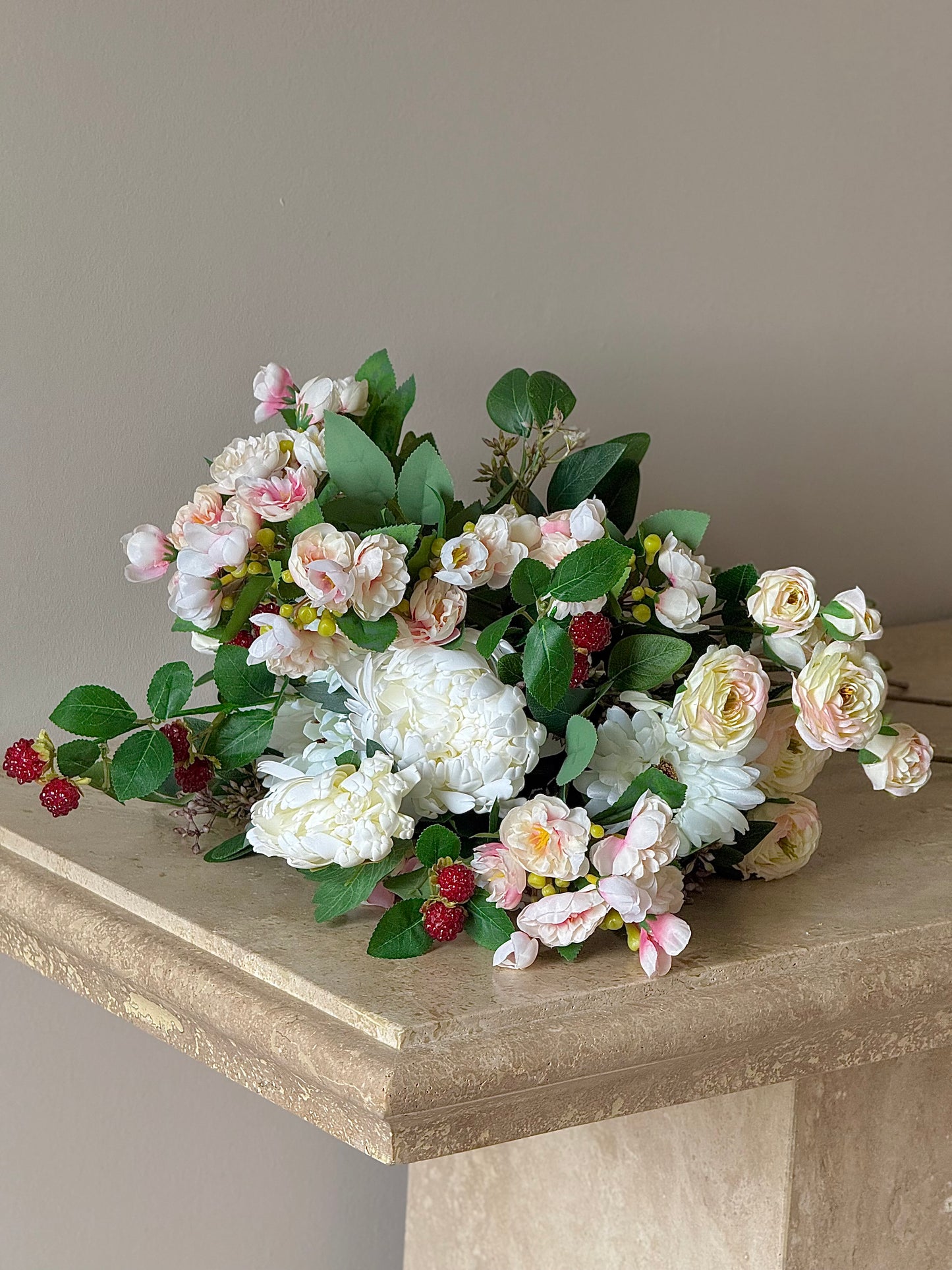 Candice | Large Artificial Bouquet | White, Pink, Red