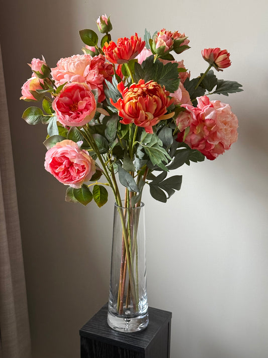 Aileen | Large Artificial Bouquet | Orange, Pink