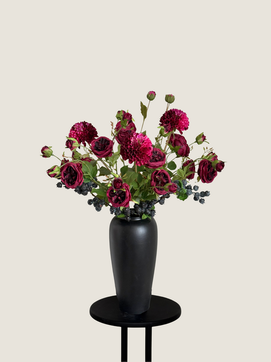 Ellie | Burgundy Noir | Deep Red & Blue