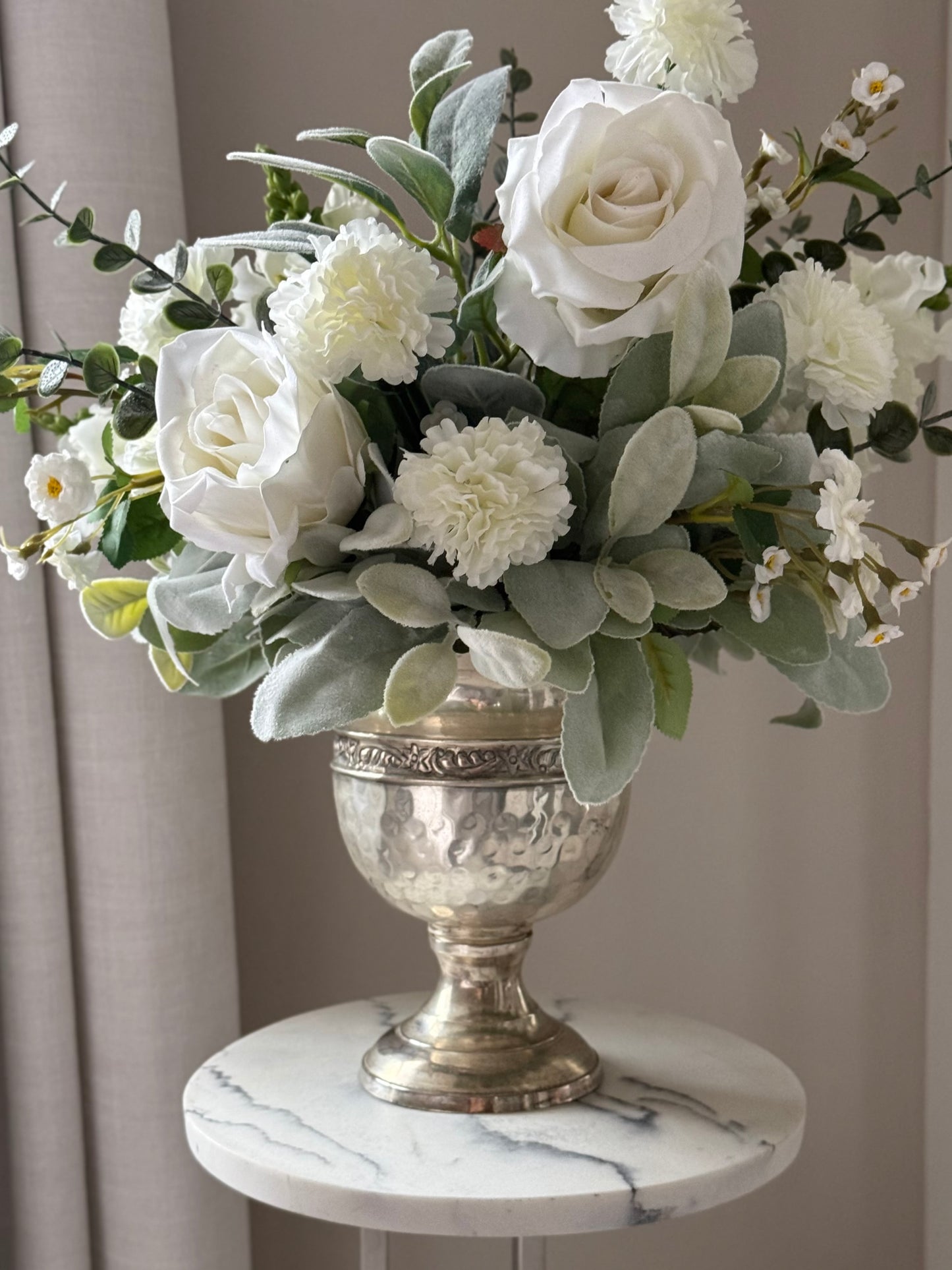 Jane | Arrangement including Vintage Vase | Neutral, White