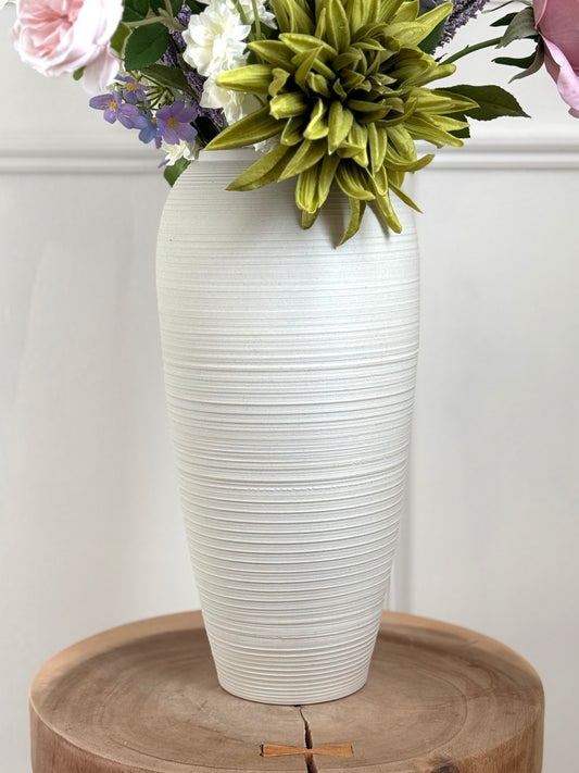 Large Ceramic Vase | Matte White | 35cm