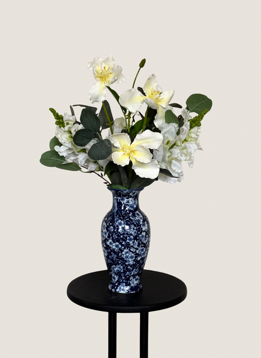 Carole | Arrangement including Vintage Vase | Green, White