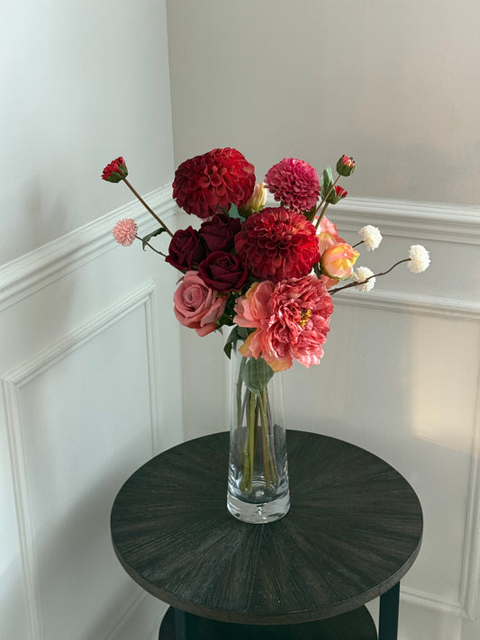 Katie | Velvet Ruby Blush Bouquet | Red, Bergundy, Pink