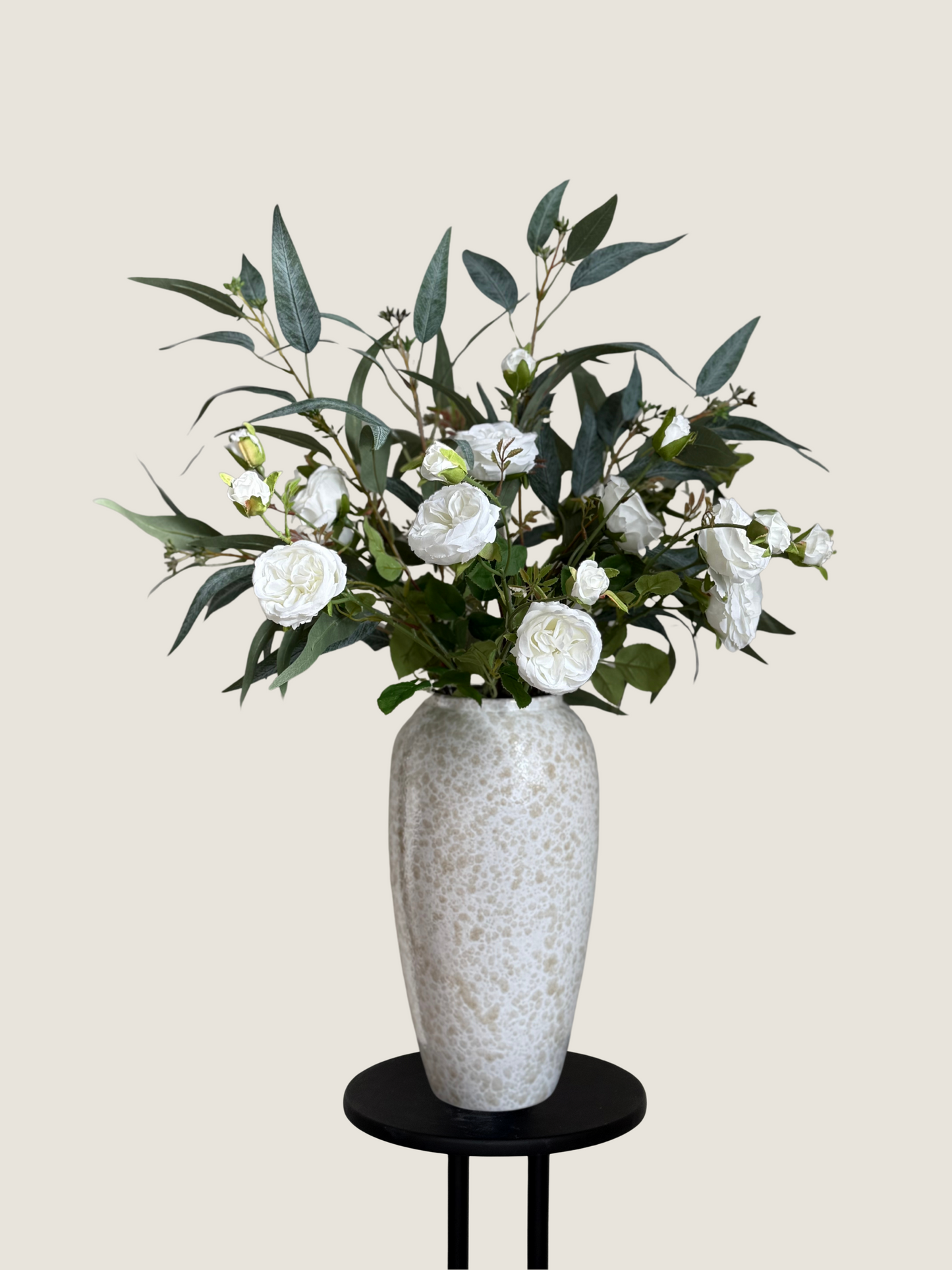 Louisa | Rose & Willow Leaf Bouquet | White, Green