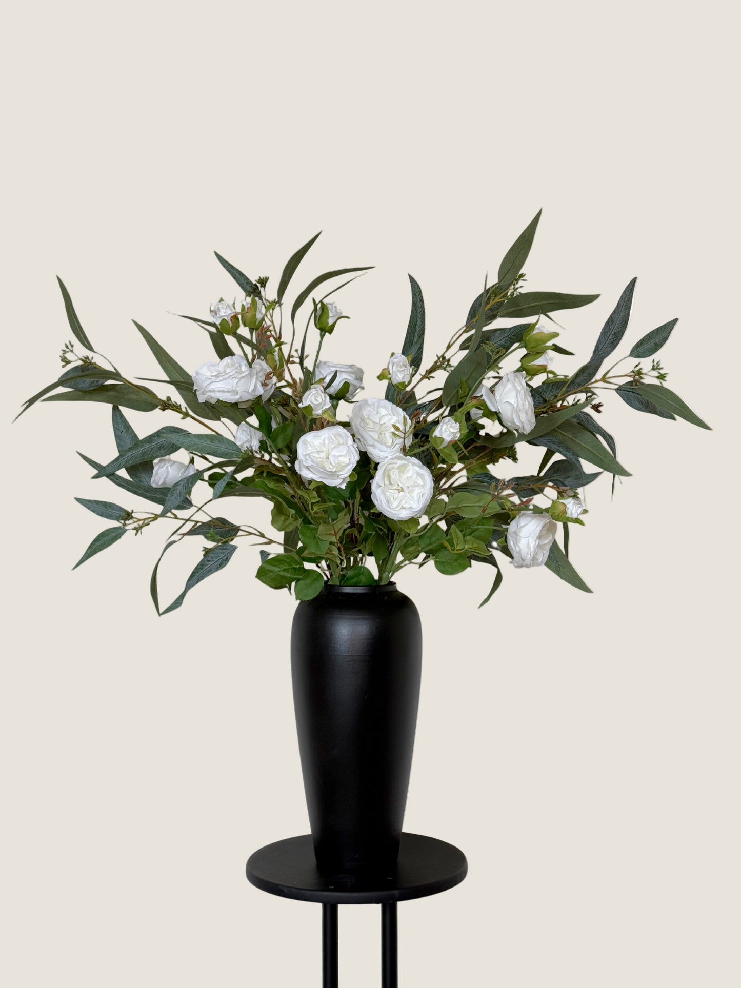 Louisa | Rose & Willow Leaf Bouquet | White, Green