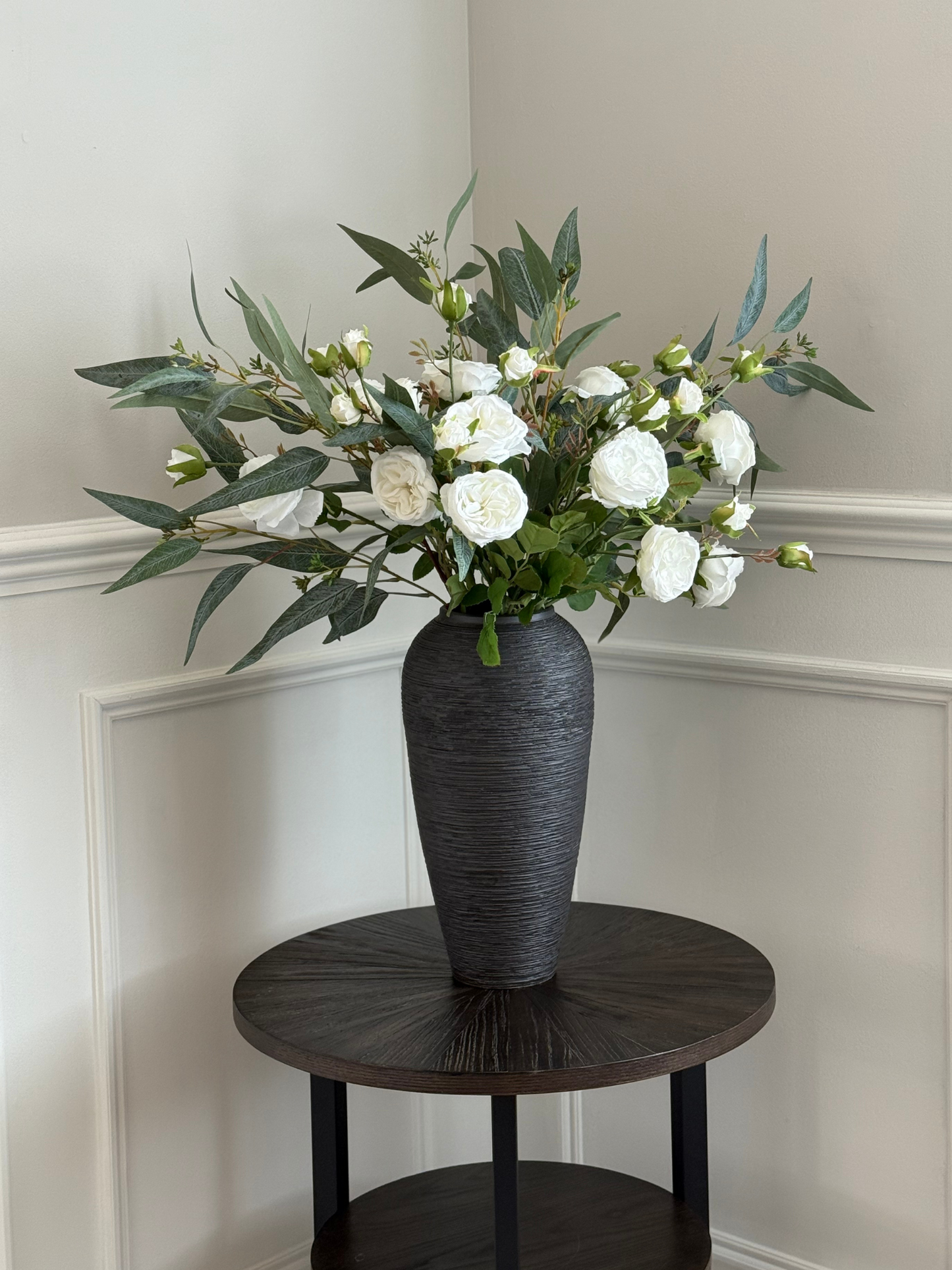 Louisa | Rose & Willow Leaf Bouquet | White, Green