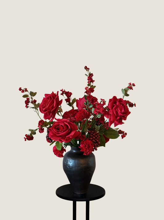 Scarlett | Arrangement including Ceramic Vase | Red Roses