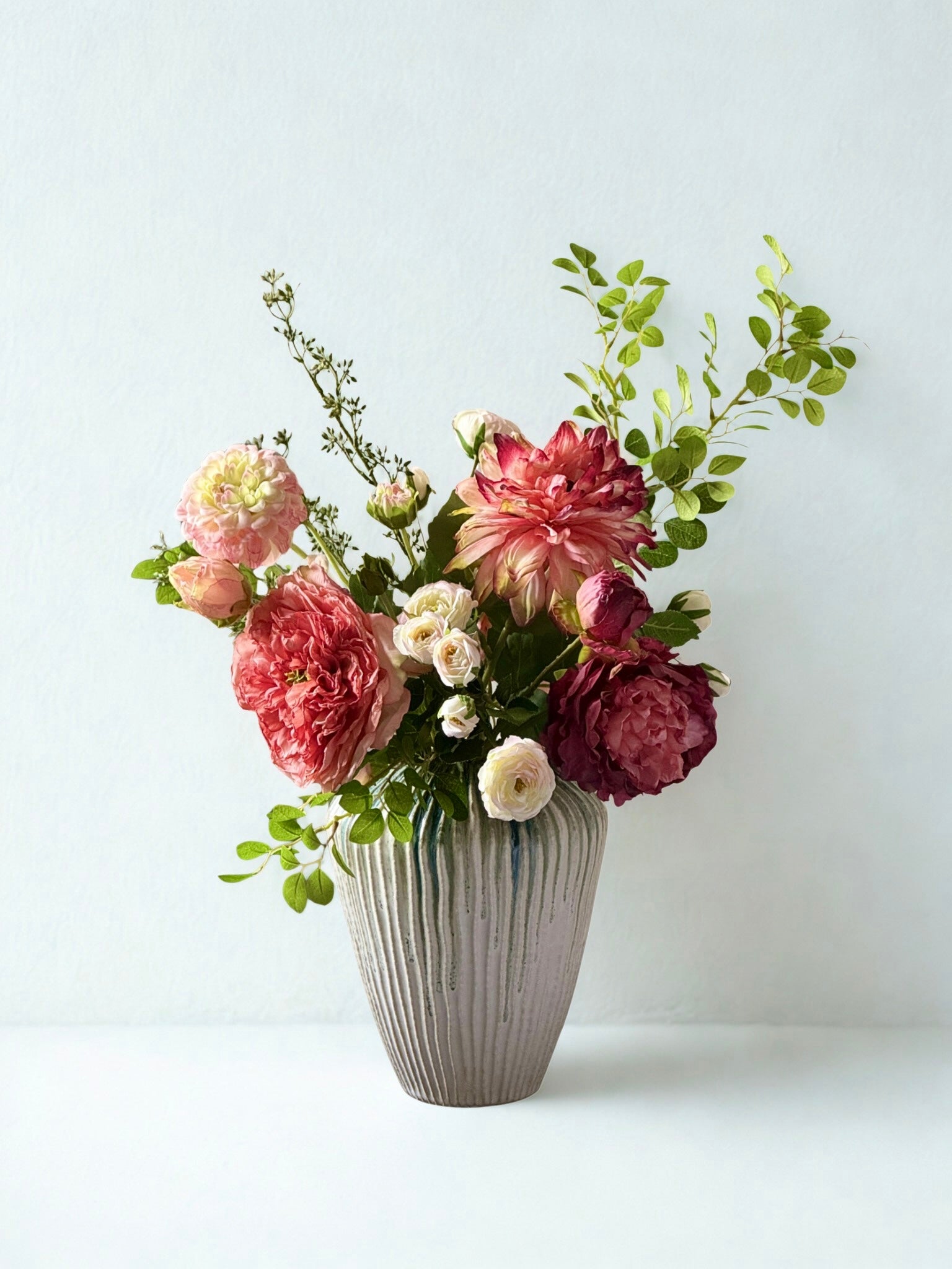 best and bloom summery coral artificial flowers in vase coral red dahlias