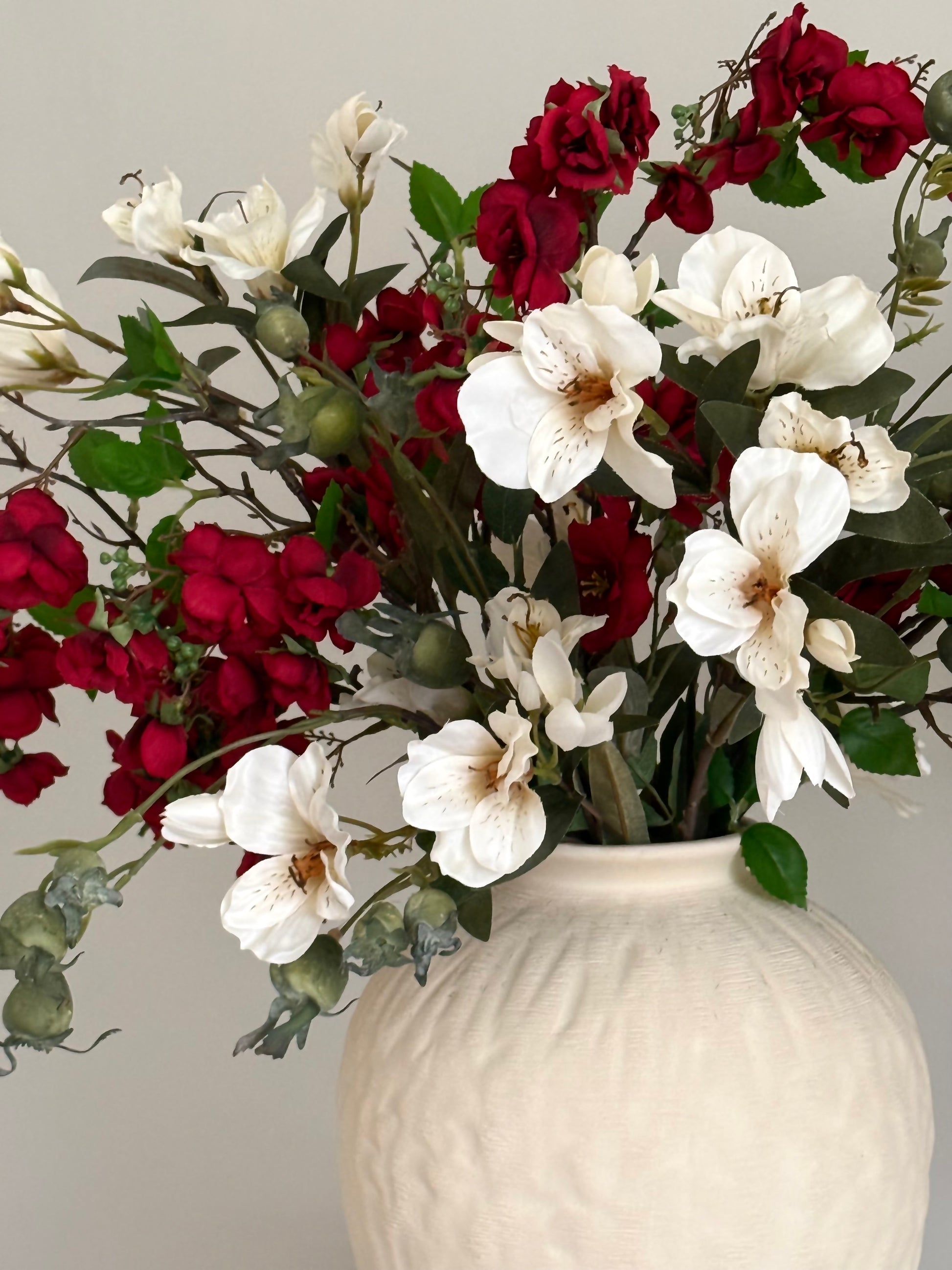 red-white-artificial-faux-flowers